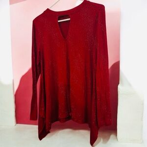 Jennifer Lopez Sparkling Red Blouse